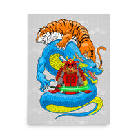 Load image into Gallery viewer, Trifecta Tiger Dragon Samurai Poster
