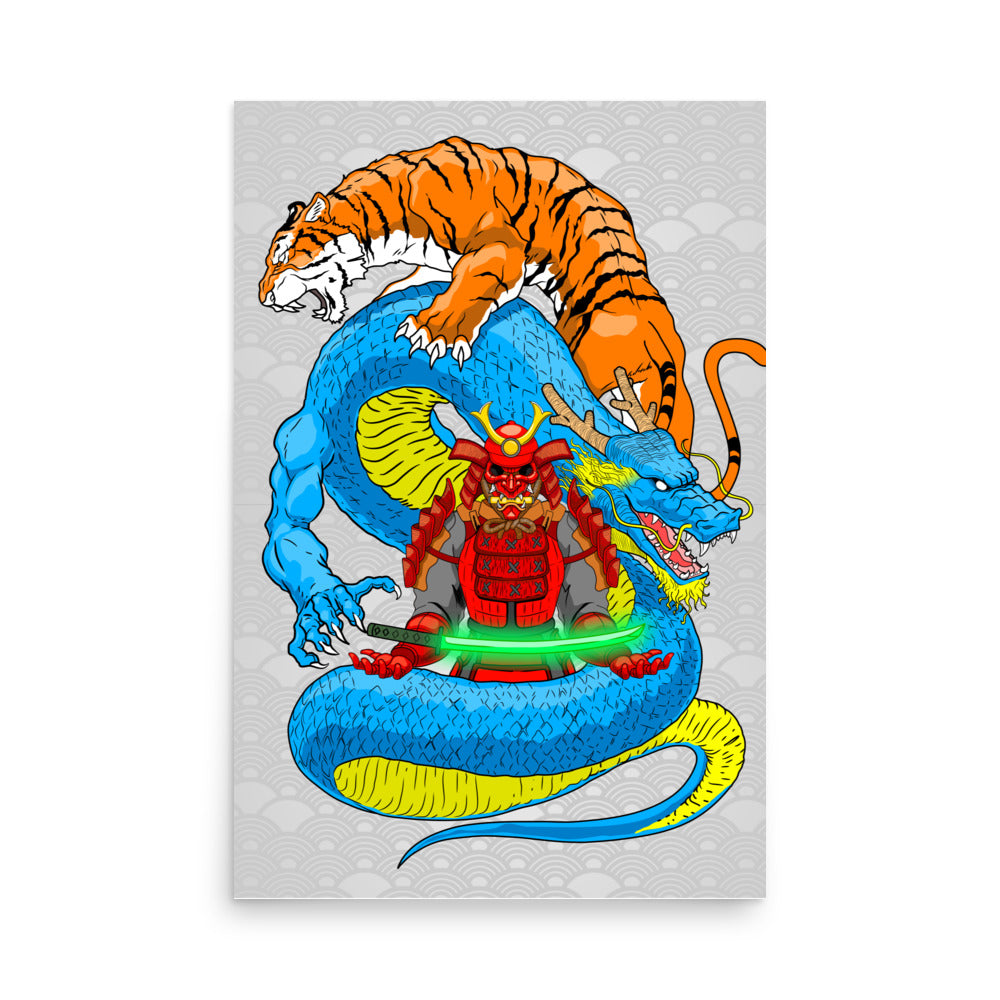 Trifecta Tiger Dragon Samurai Poster