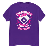 Load image into Gallery viewer, Diamonds Are A Girls Best Friend - Softball Tee
